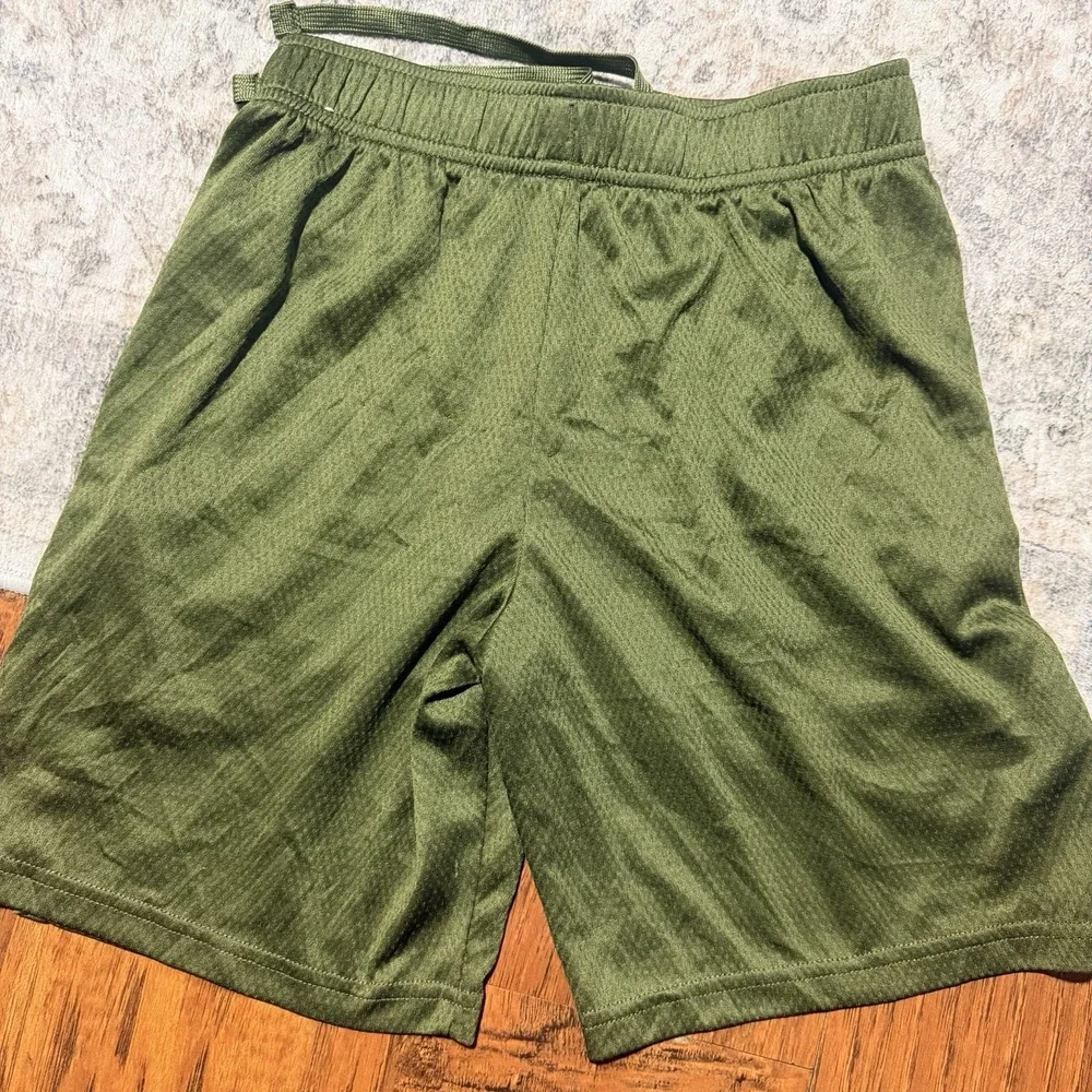 Nike Youth Shorts Green Size M Smoosh Logo -‎ Athletic Training Drawstrings